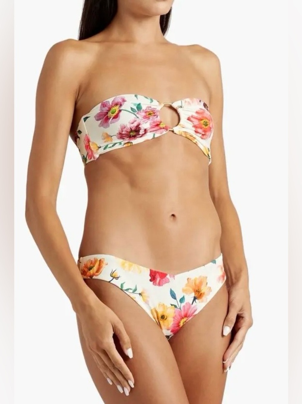 Onia Chiara bikini bottoms only in cream floral size medium Liberty fabric